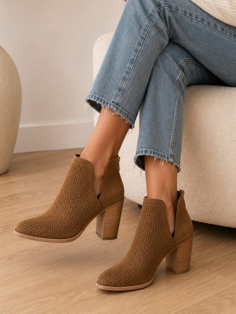 Vince Camuto | 'Farrier' Perforated Suede Booties, Size 8.5